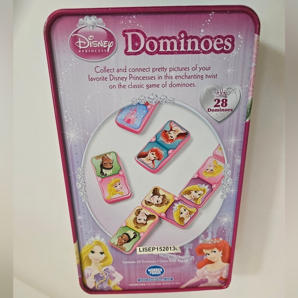 Dominoes Disney Princess Collector Tin Set 28 Pieces Game - Picture 3 of 7